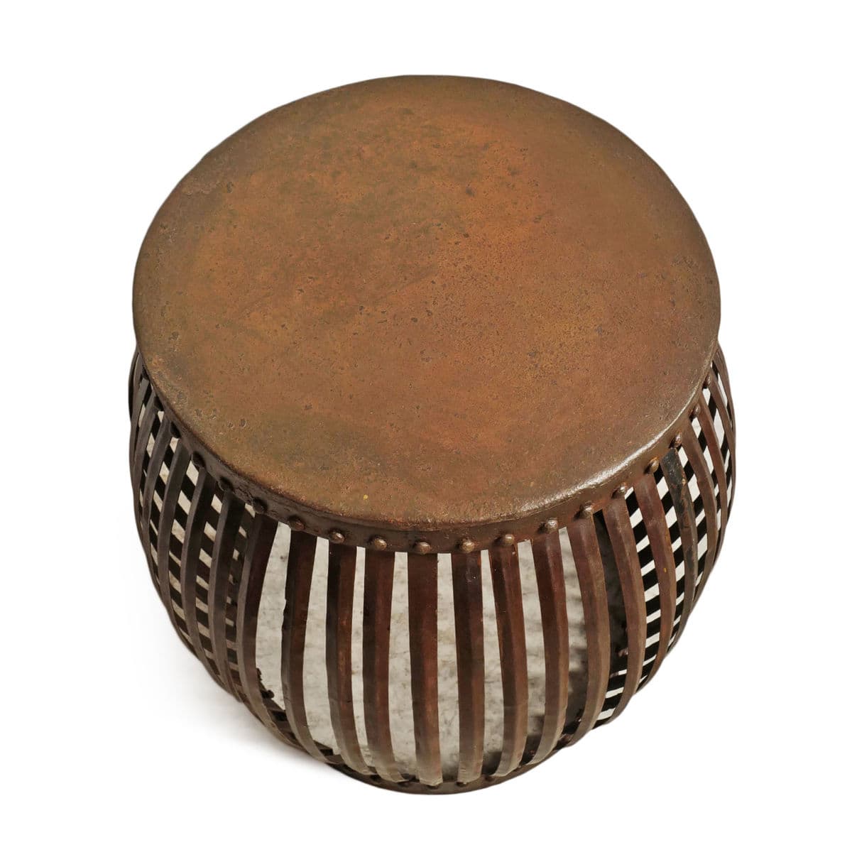 Iron Drum Strap Side Table - Thumbnail 5