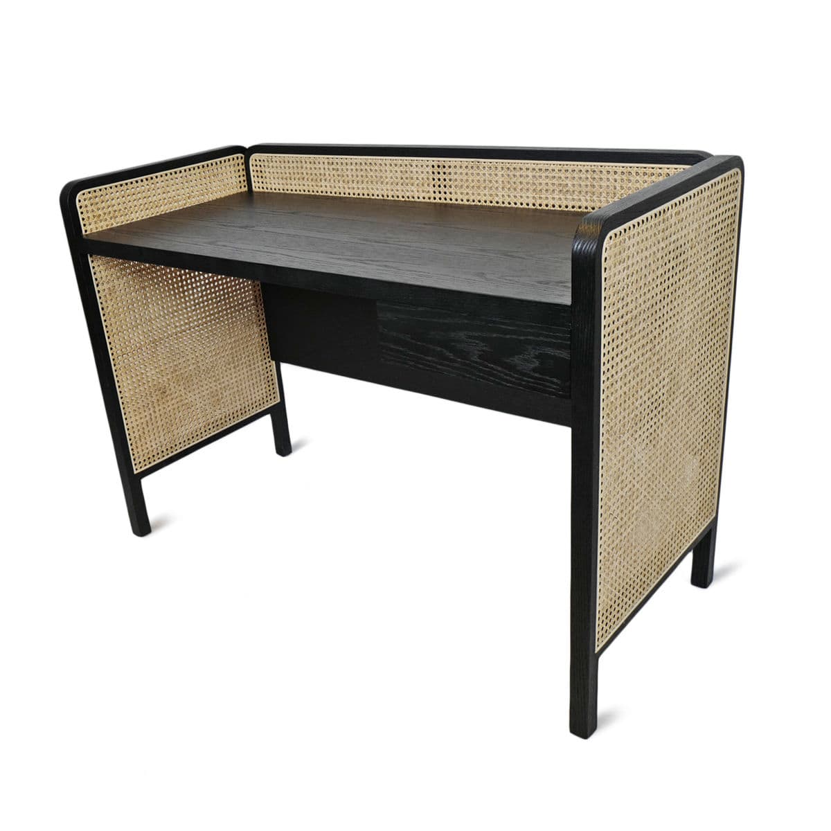 Modern Black & Cane Desk - Thumbnail 5
