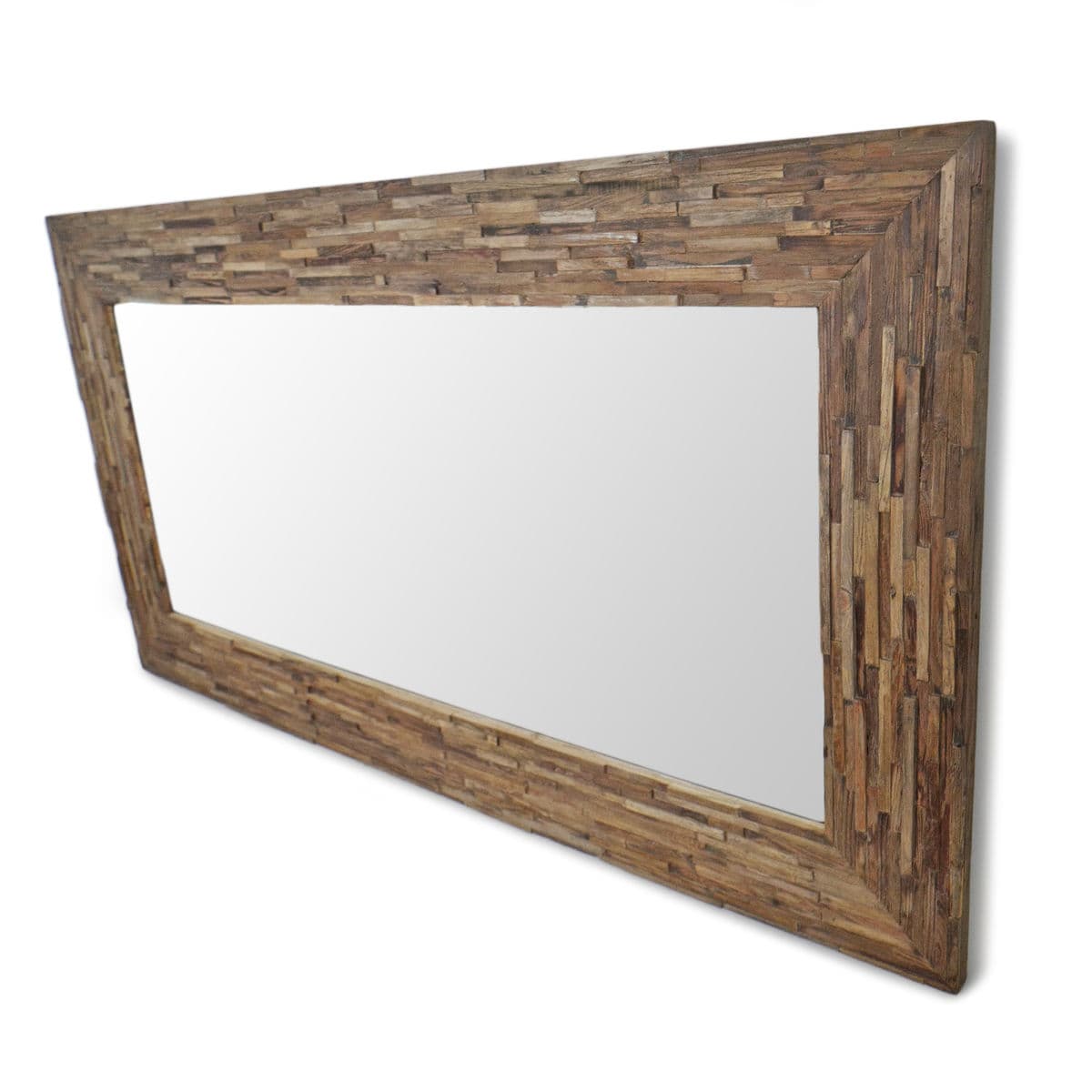 Salvaged Wood Strip Large Mirror - Thumbnail 5