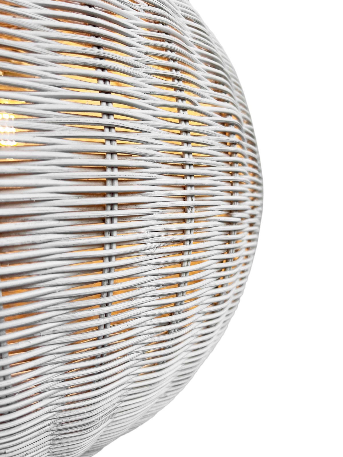 White Wicker Globe Lantern - Thumbnail 5