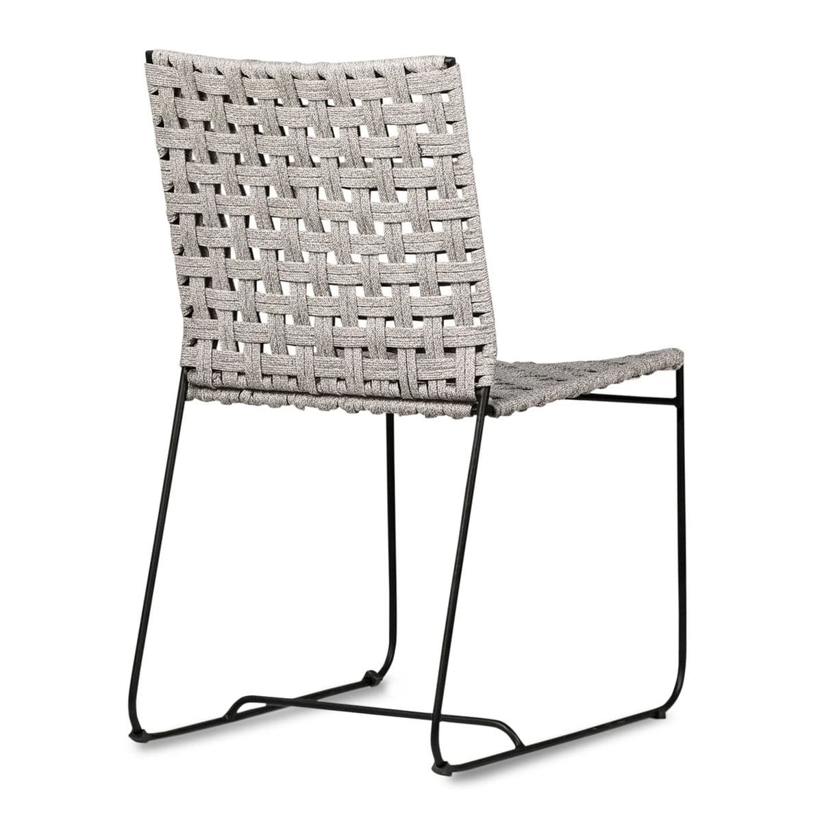 Outdoor Grey Woven Rope Dining Chair - Thumbnail 5