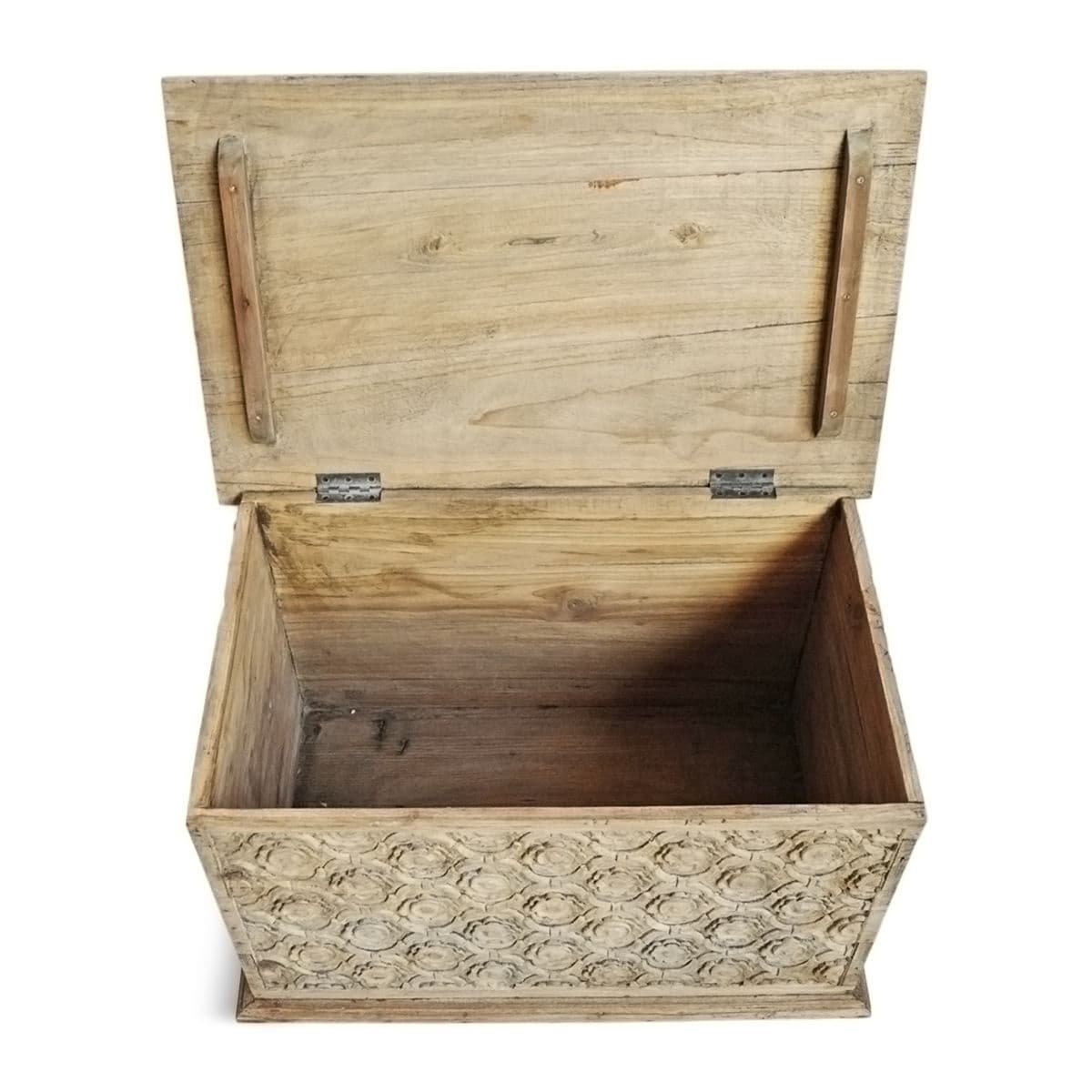 Vintage Carved Pine Storage Box - Thumbnail 5
