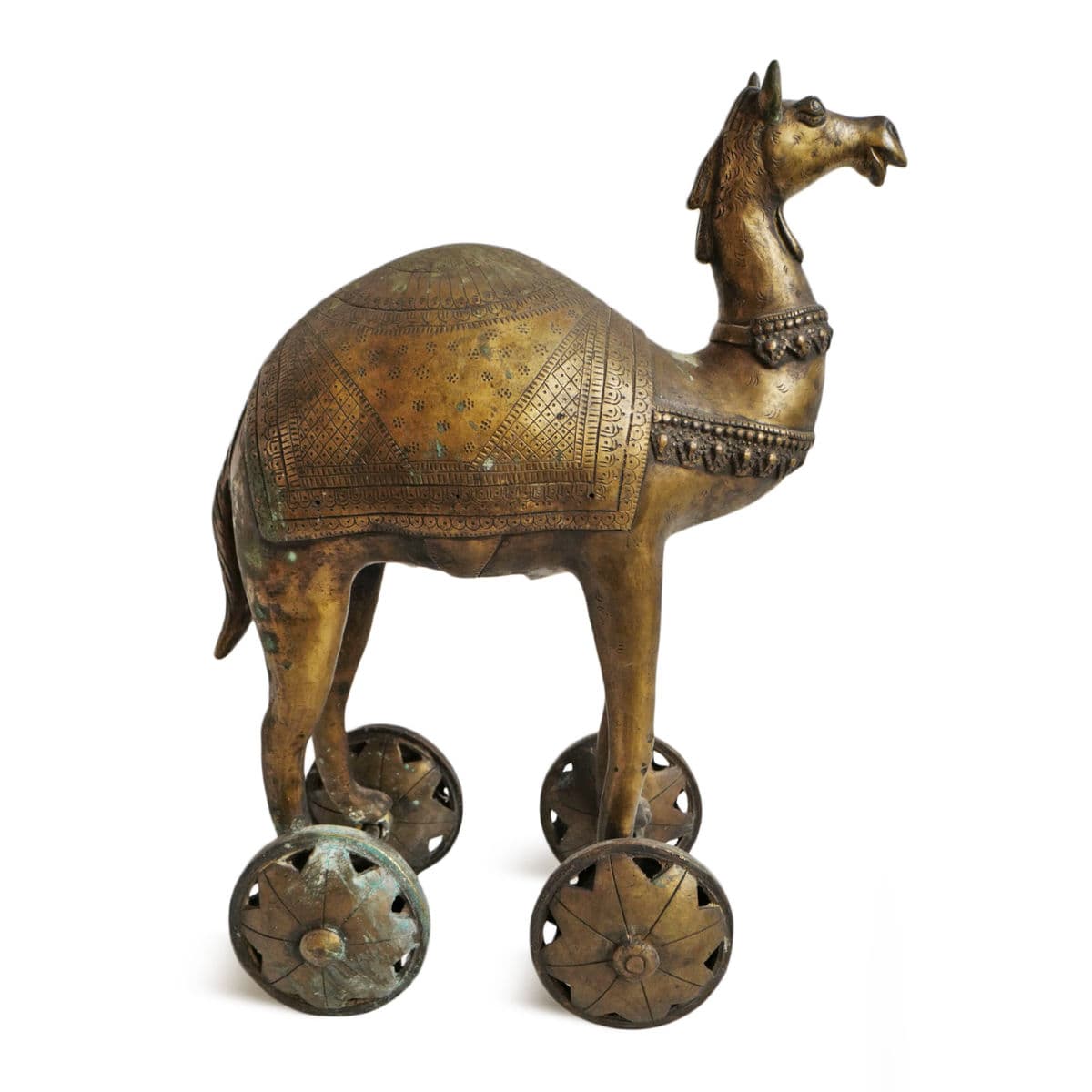 Antique Brass India Camel on Wheels - Thumbnail 5