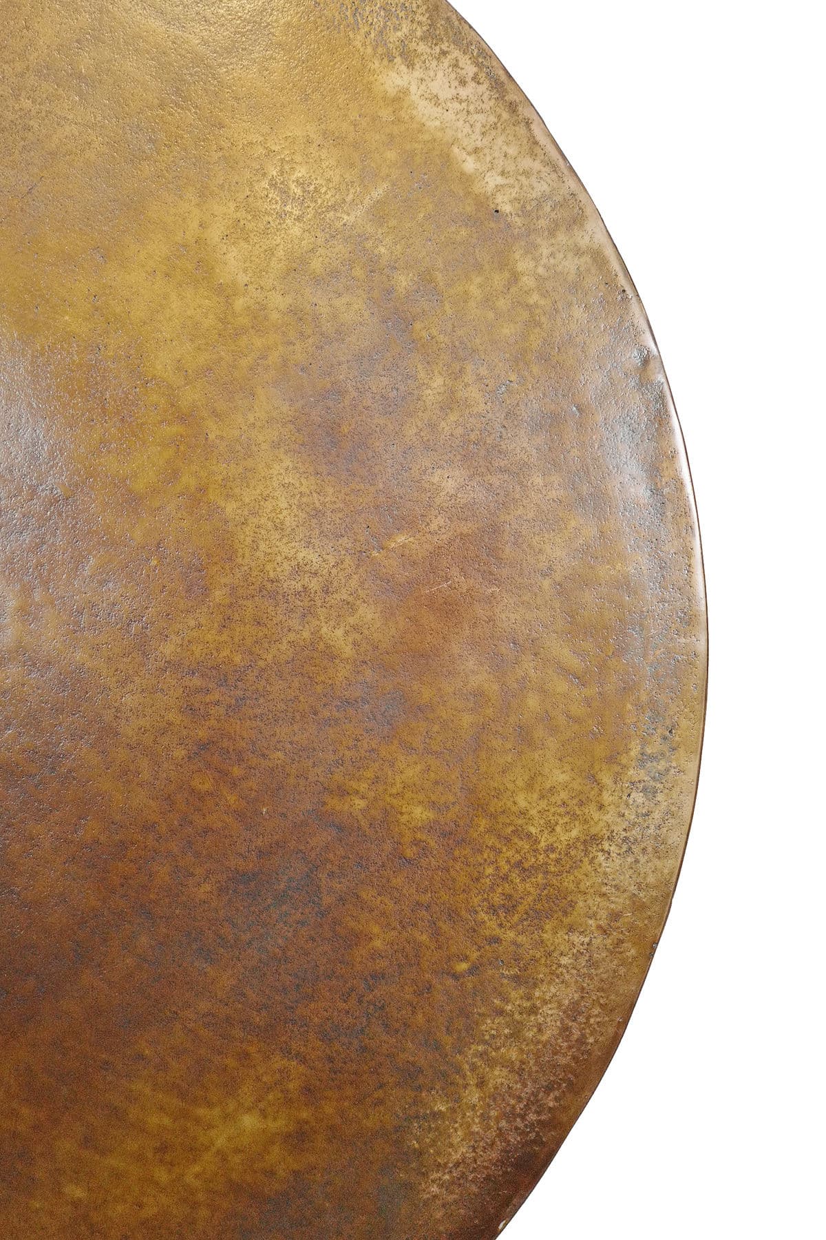 Antiqued Brass Round Coffee Table - Thumbnail 5