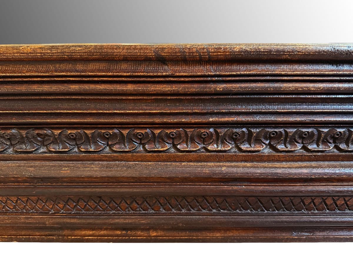 Vintage Walnut Square Mirror - Thumbnail 5