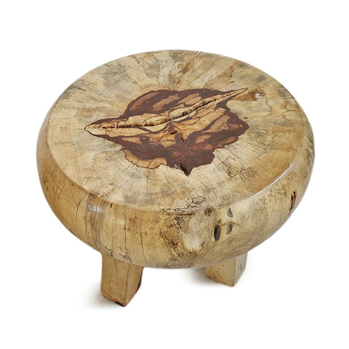 Tamarind Round Wood Stool Table - Thumbnail 5
