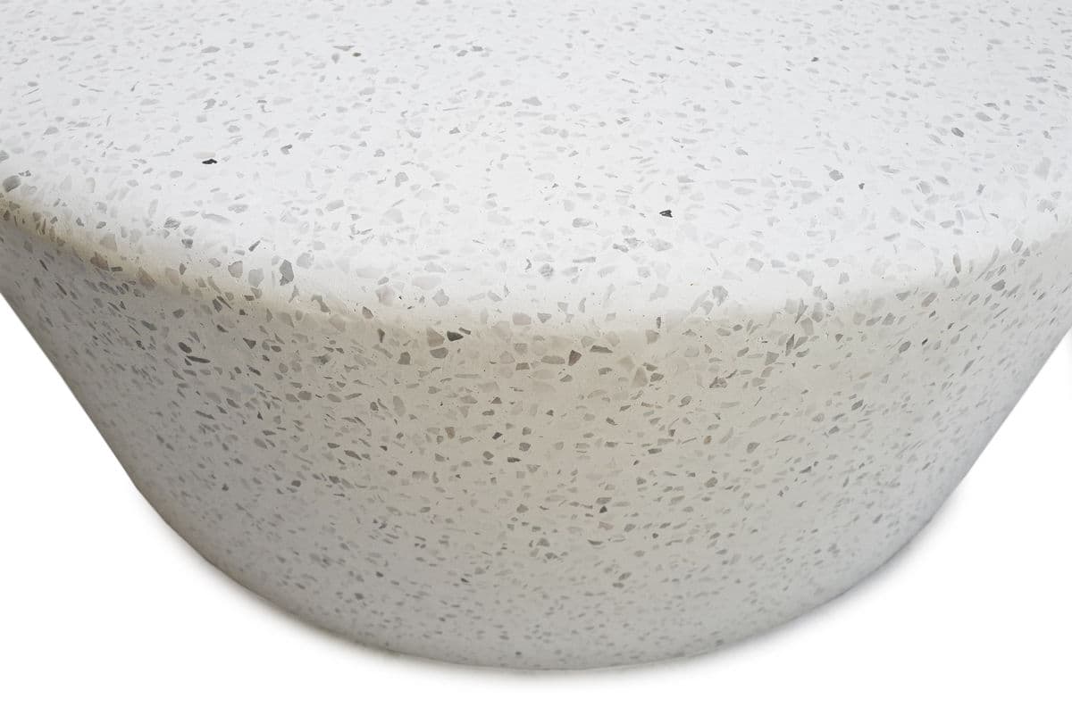 White Round Terrazzo Coffee Table - Thumbnail 5
