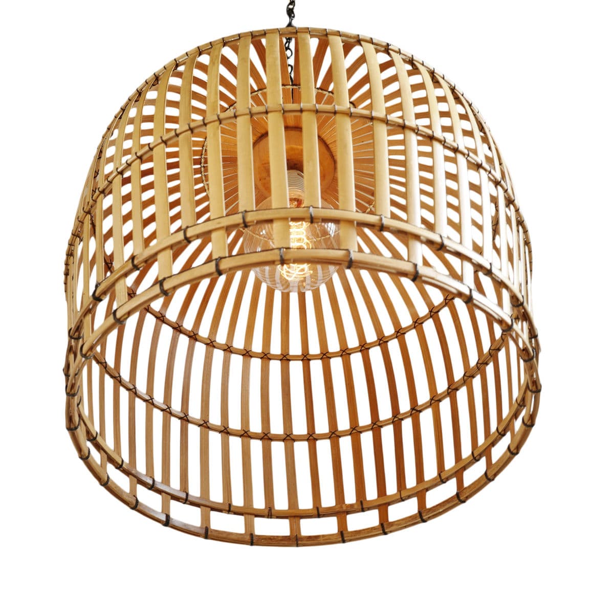 Bamboo Strip Cage Pendant Light - Thumbnail 5