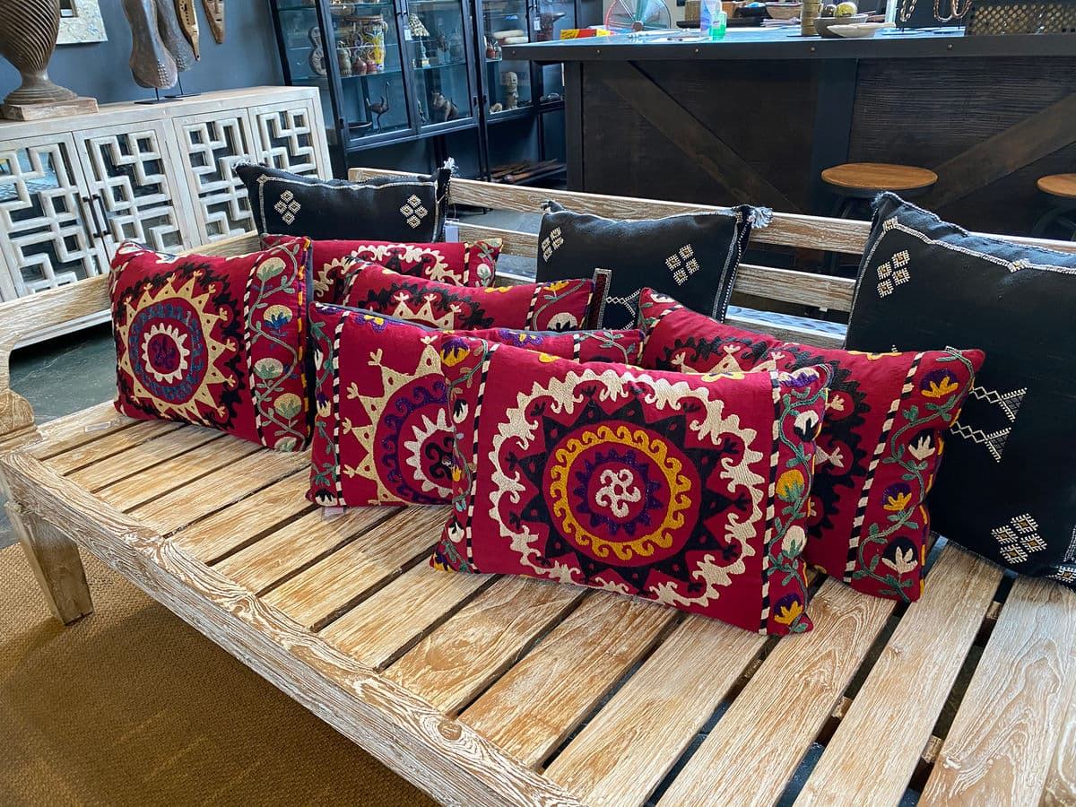 Vintage Suzani Down Pillow - Thumbnail 5