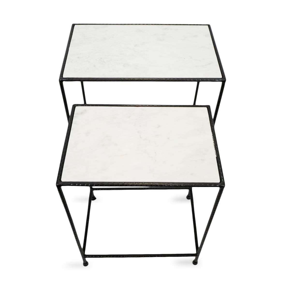 White Marble & Iron Nesting Tables - Thumbnail 5