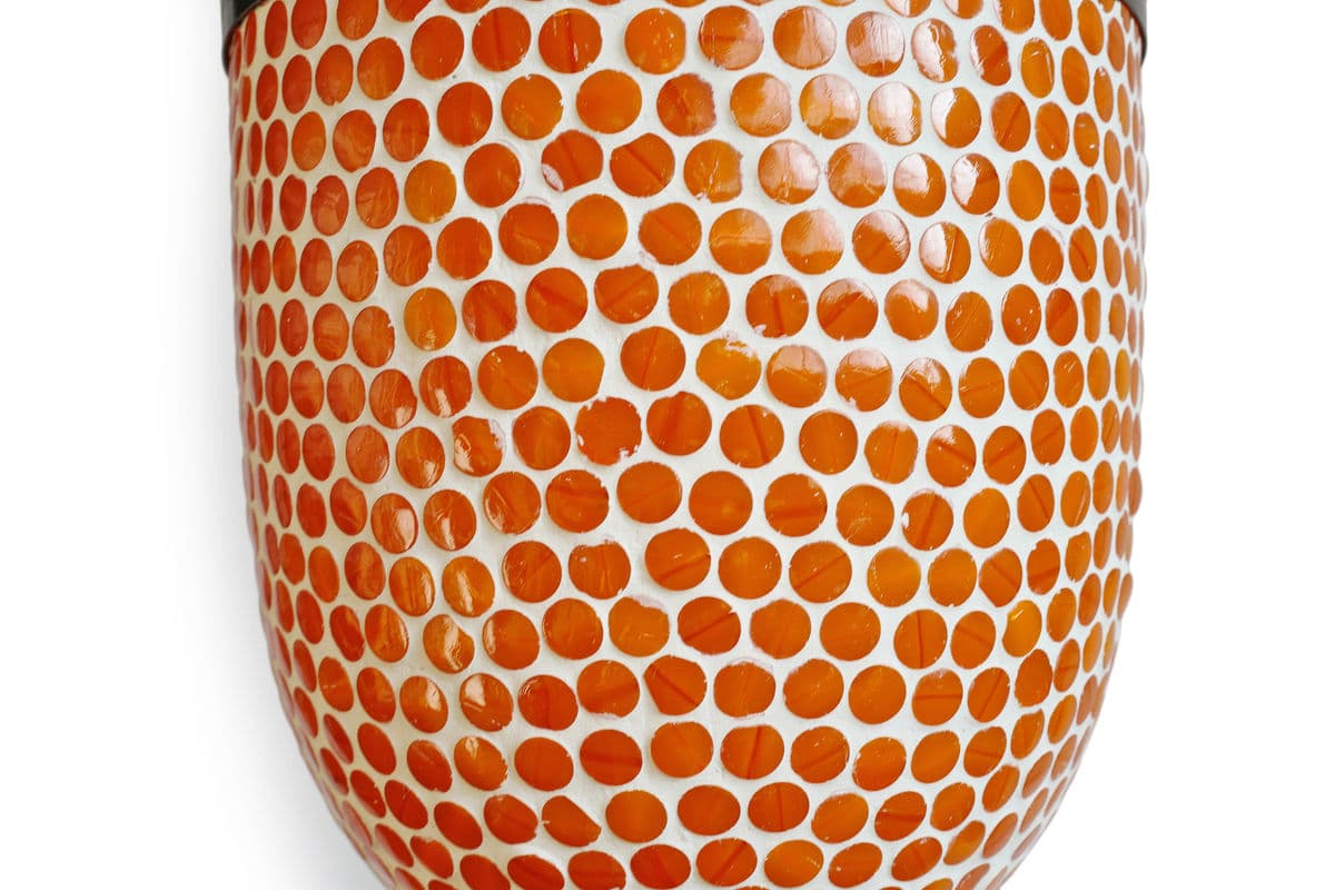 Orange Mosaic Bucket Pendant Small - Thumbnail 5