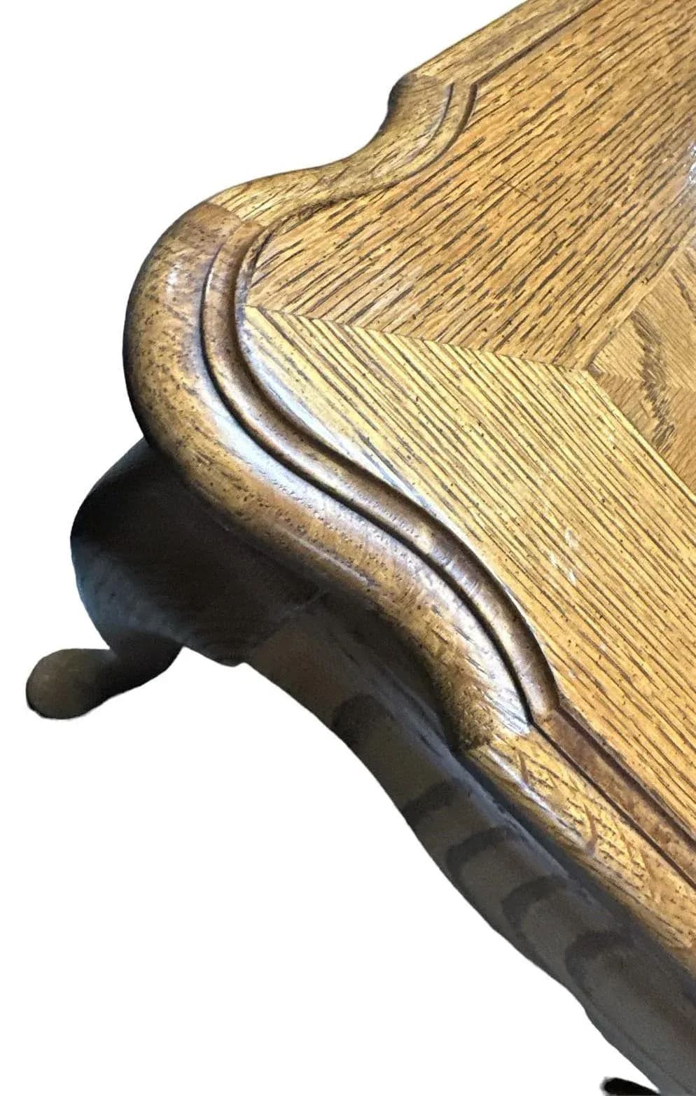 Vintage Thomasville Solid Oak Queen Anne Lamp Table - Late 20th Century - Thumbnail 5