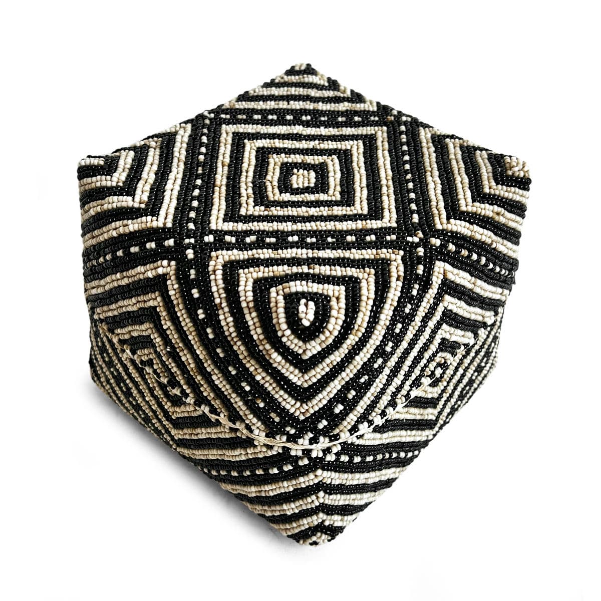 Bamboo Beaded Box Black & Tan Medium - Thumbnail 5