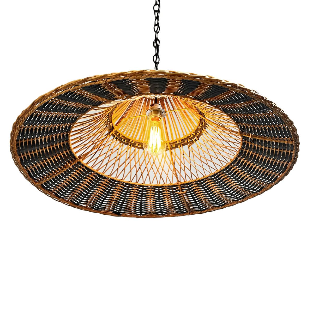 Rattan Tuxedo Hat Pendant Light - Thumbnail 5
