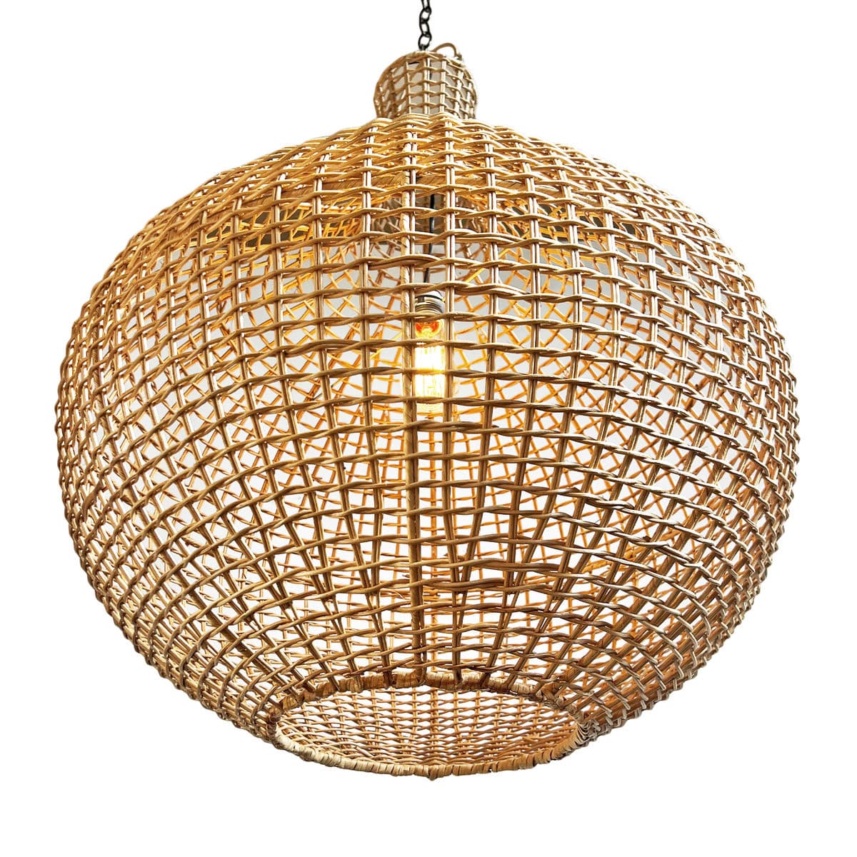 Raw Rattan Basket Jug Pendant Light - Thumbnail 5