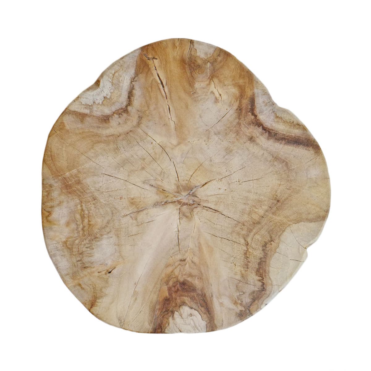 Jona Organic Teak Round Stool - Thumbnail 5