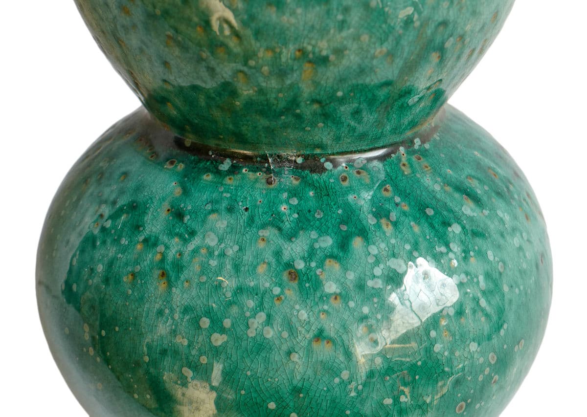 Turquoise Ceramic Gourd Table Lamp - Thumbnail 5