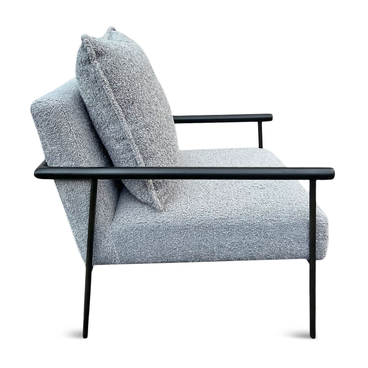 Grey Blue Sherpa Pillow Chair - Thumbnail 5