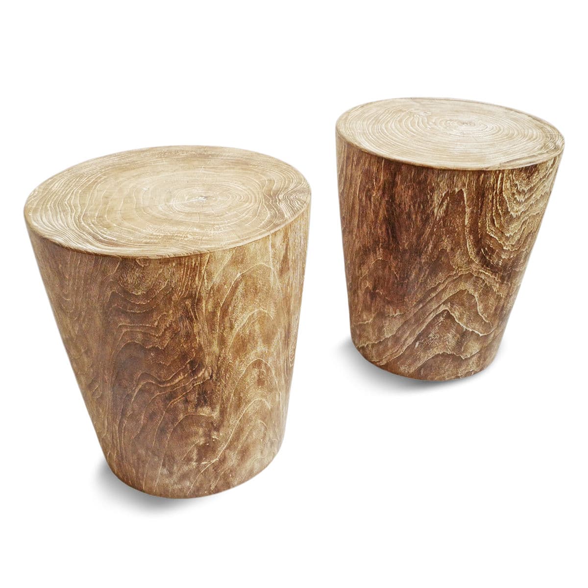 Mundra Teak Stool Side Table - Thumbnail 5