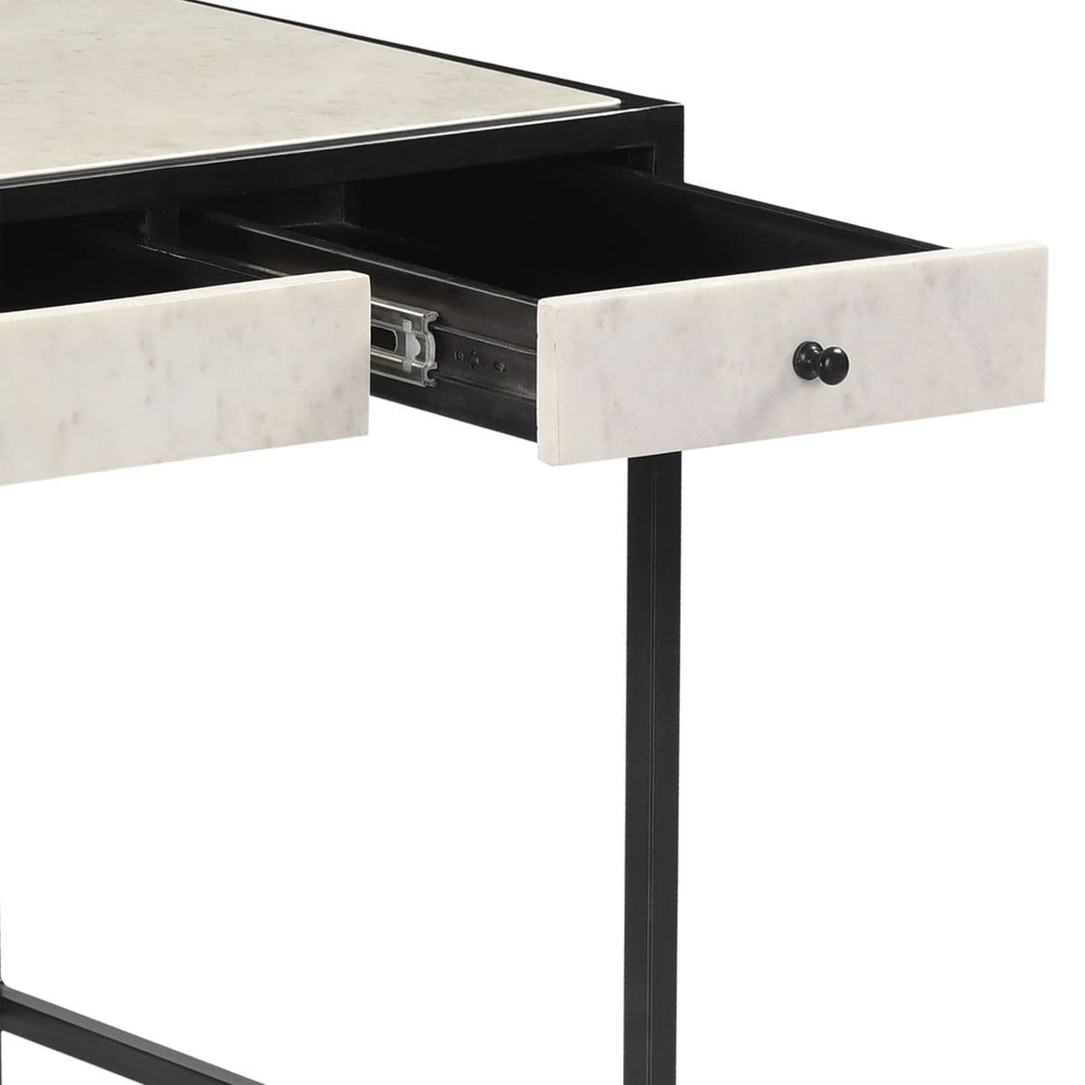 White Marble & Black Iron Desk - Thumbnail 5