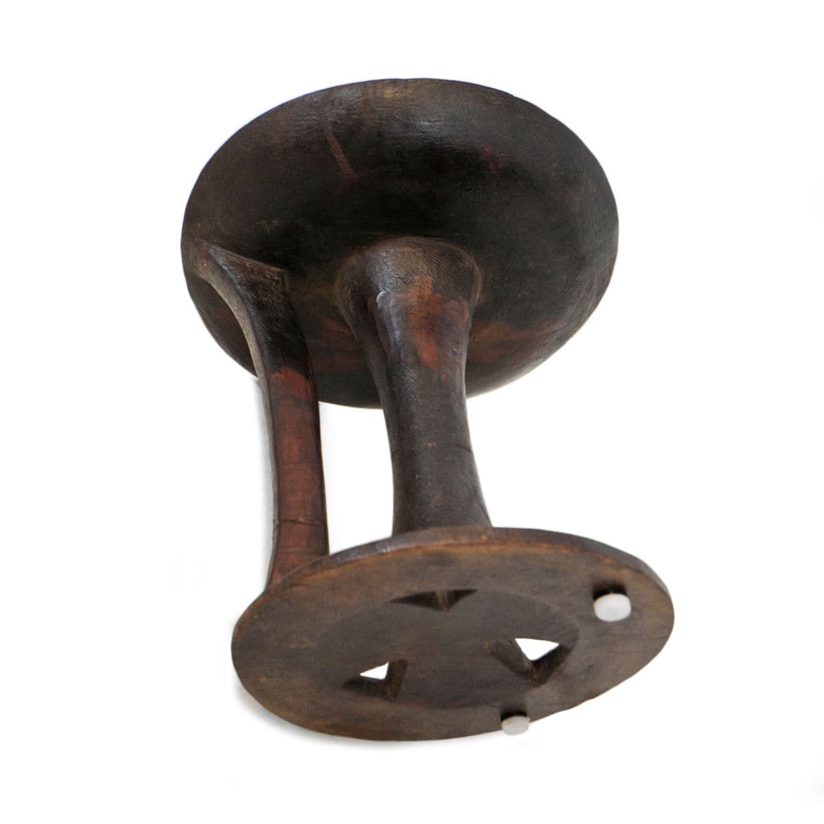 Vintage Naga Wood Serving Bowl Stool - Thumbnail 5