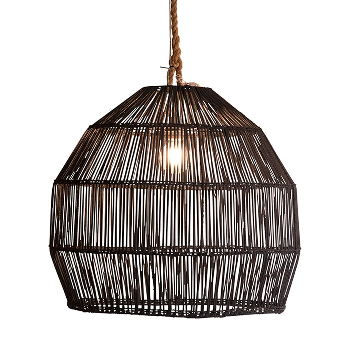 Black Rattan & Rope Pendant - Thumbnail 5