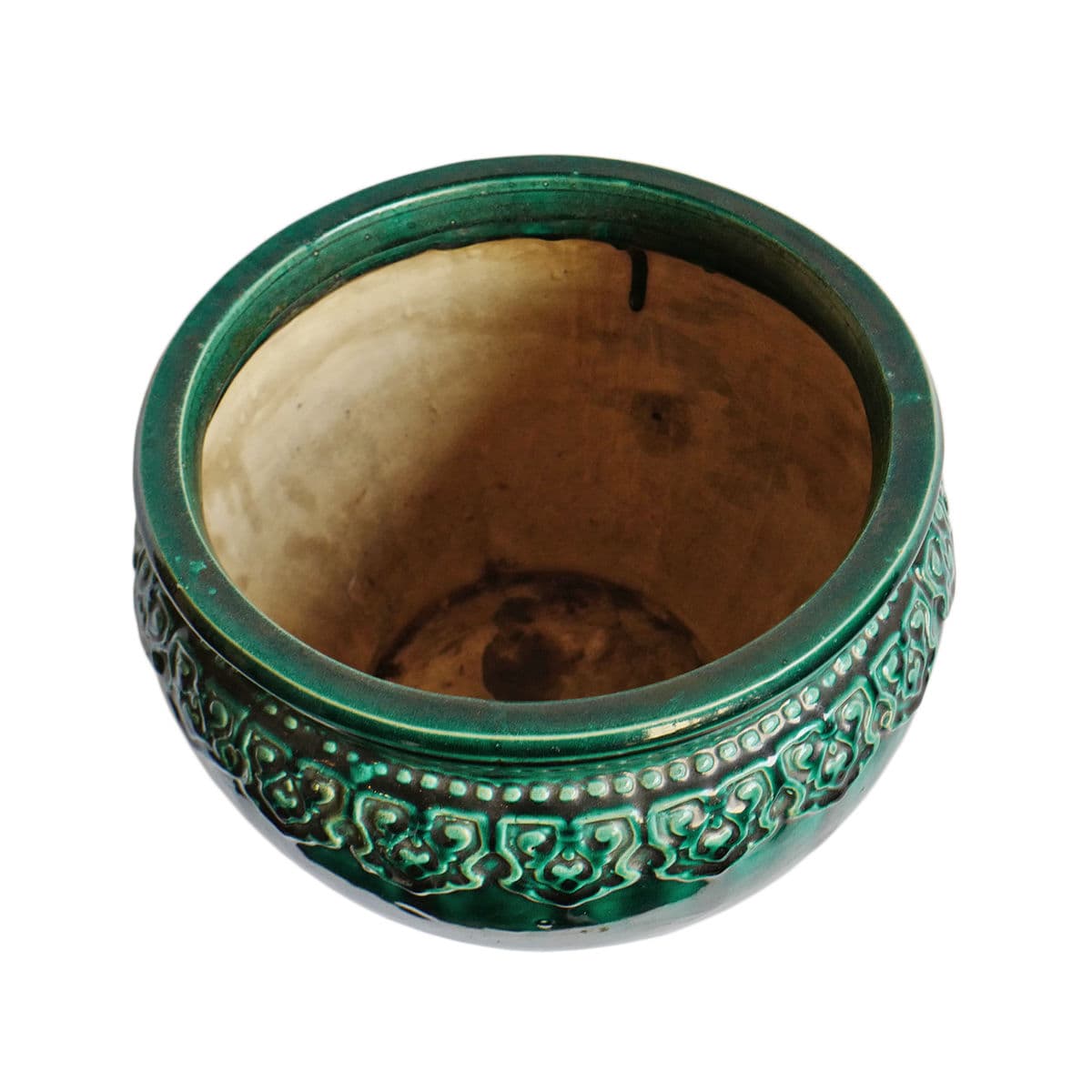 Vintage Green Vietnam Ceramic Pot - Thumbnail 5