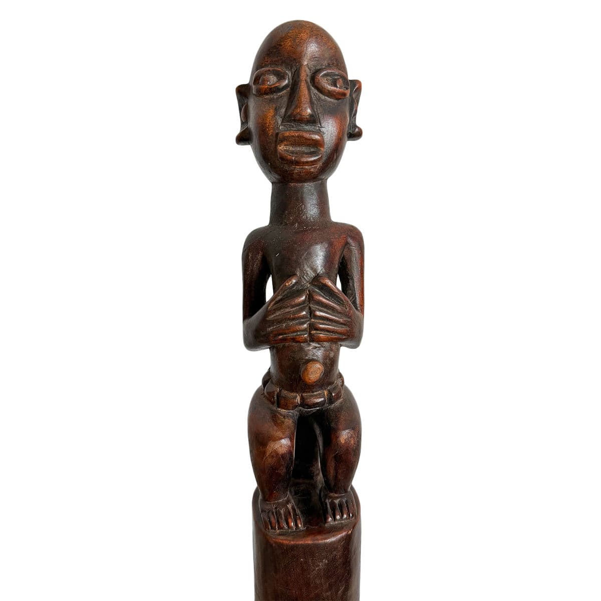 Old Bamileke Large Wood Carved Horn - Thumbnail 5