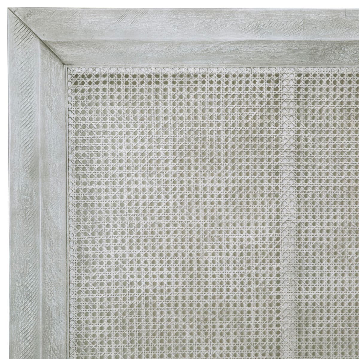 Geneva Grey Wood & Cane Queen Bed - Thumbnail 5