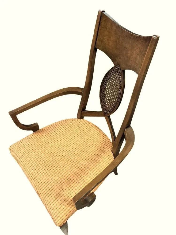 Romweber Invicta Mid 20th Century Burlwood, Walnut, and Cane Dining Chairs - Set of 6 - Thumbnail 5