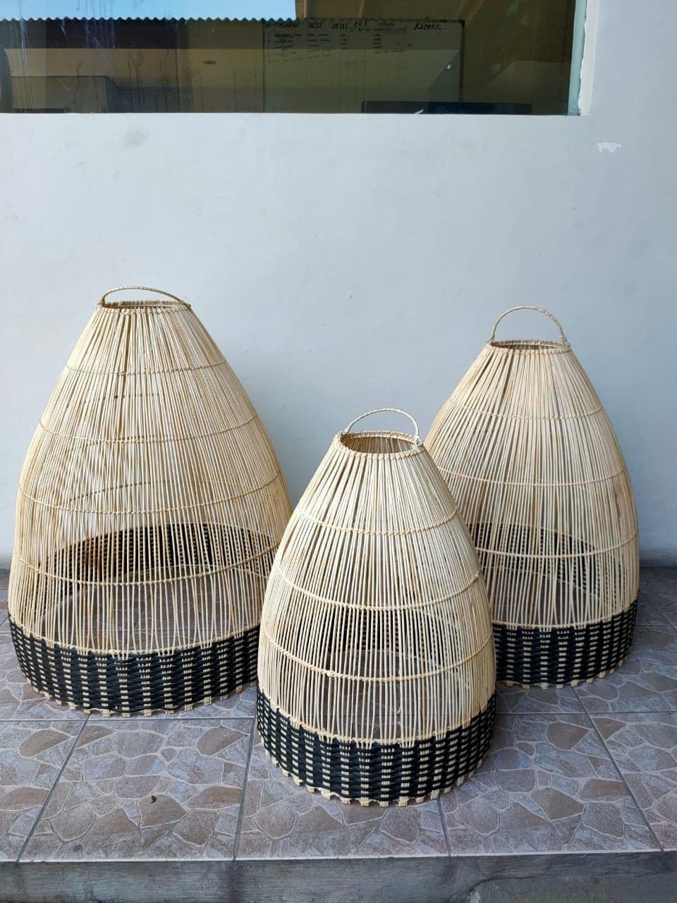 Wicker Tux Weave Lantern Medium - Thumbnail 5