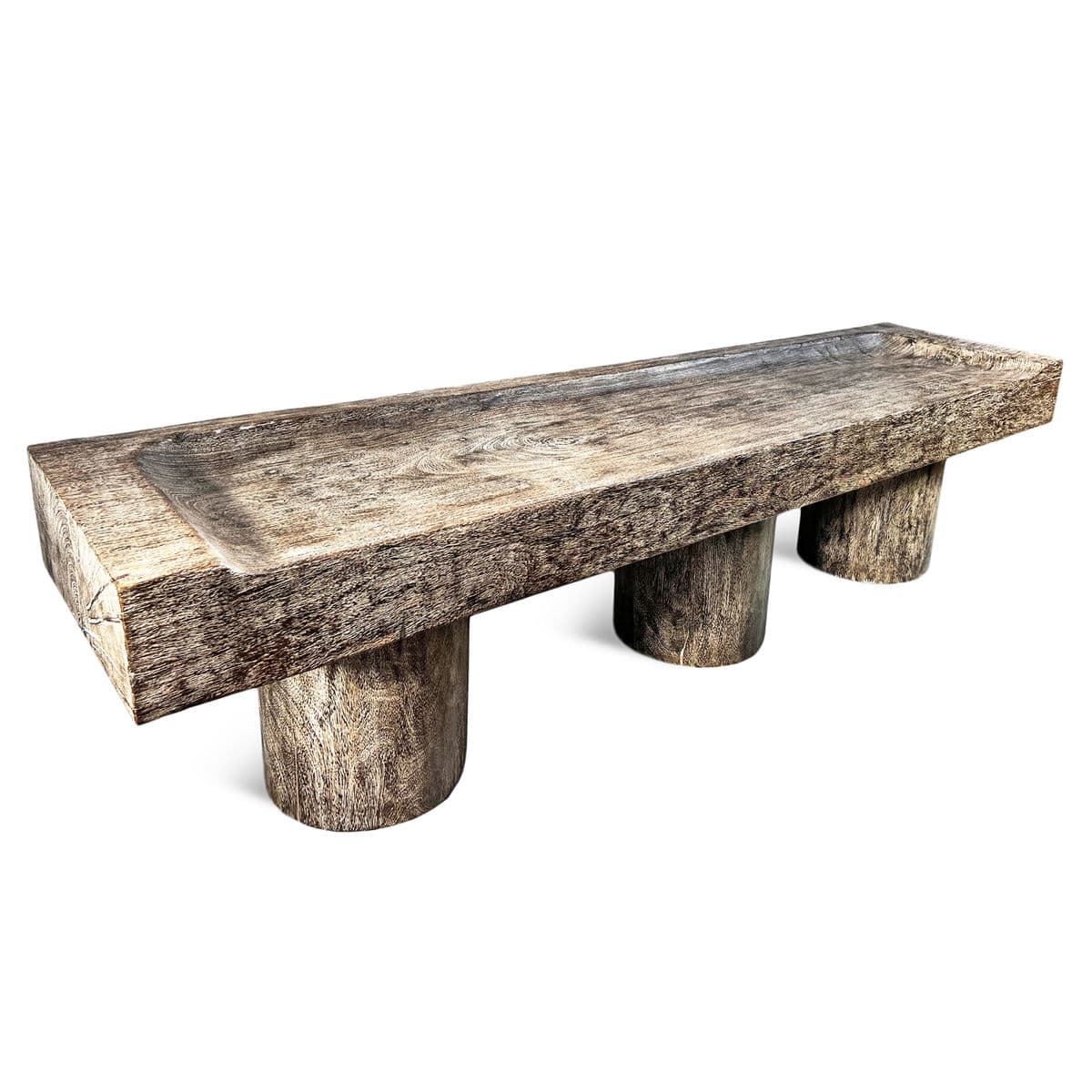 Modern Slab Three Pillar Bench - Thumbnail 5