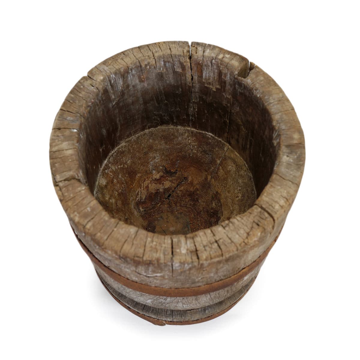 Old India Wood Pestle Pot - Thumbnail 5