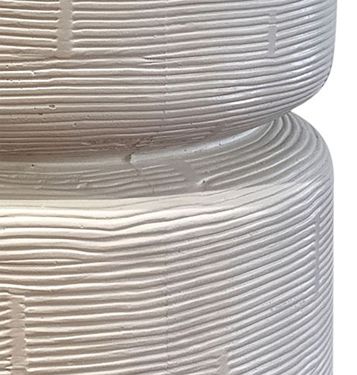 Outdoor Cream Cement Side Table - Thumbnail 5