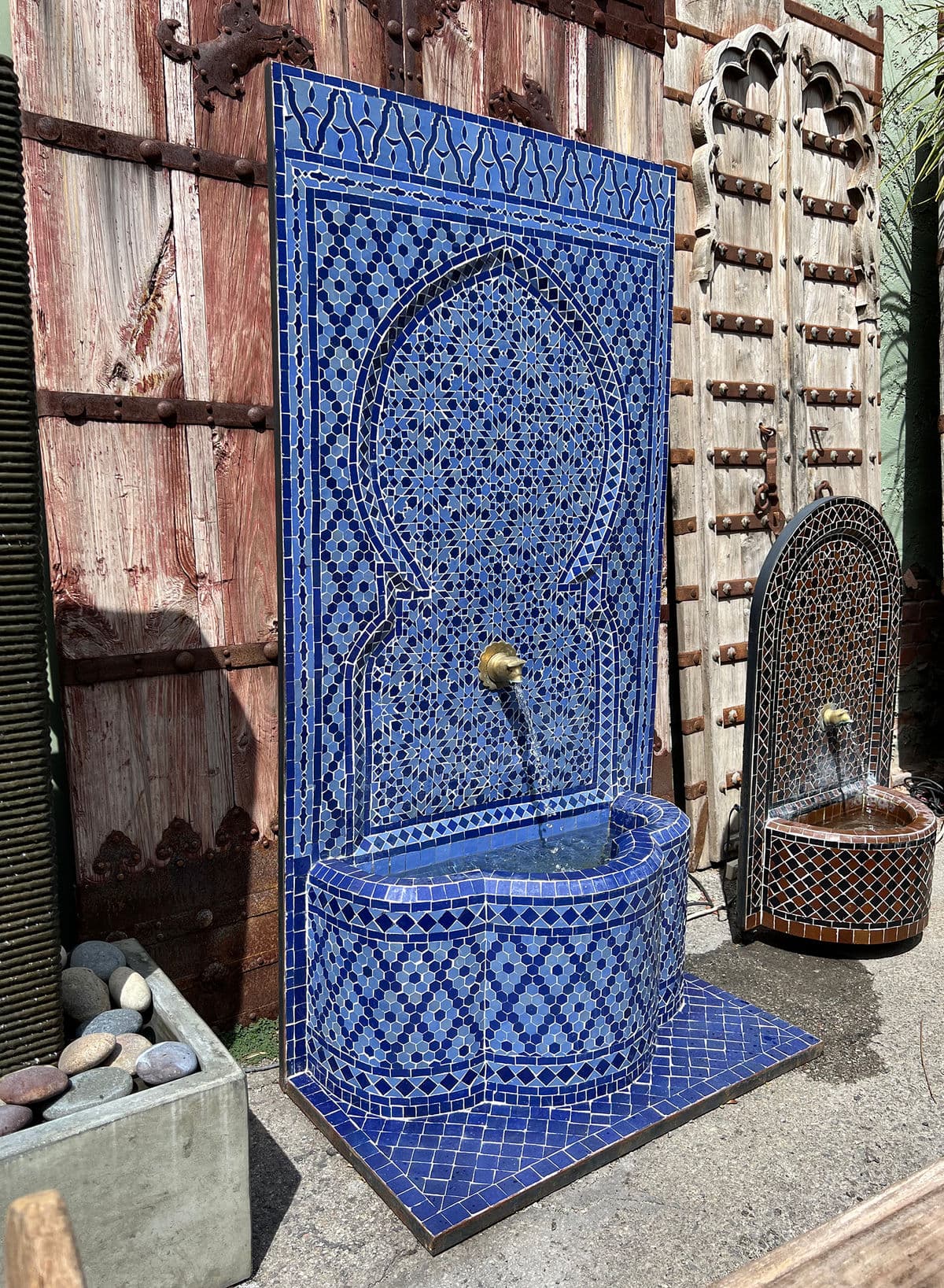 Royal Blue Mosaic Tile Fountain - Thumbnail 5