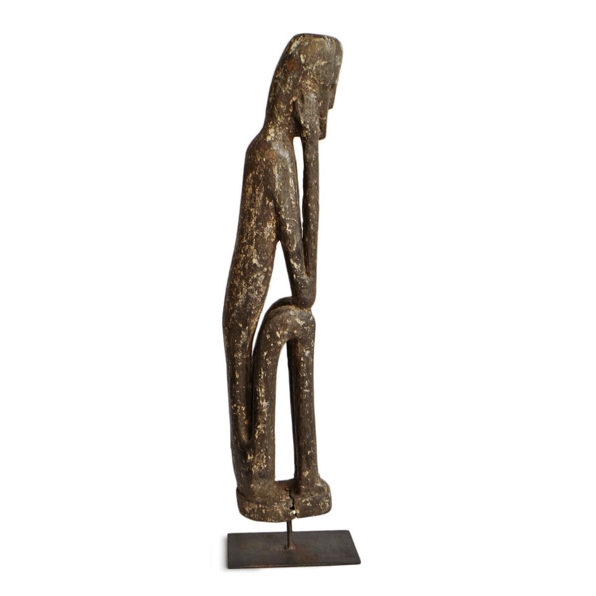 Old Indian Wood Tribal Figure - Thumbnail 5