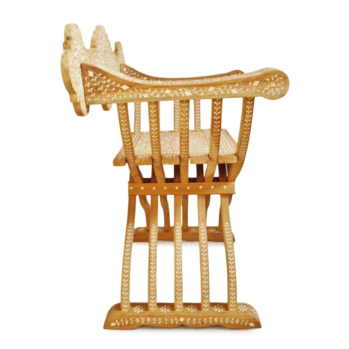 Wood Inlay Agra Arm Chair - Thumbnail 5