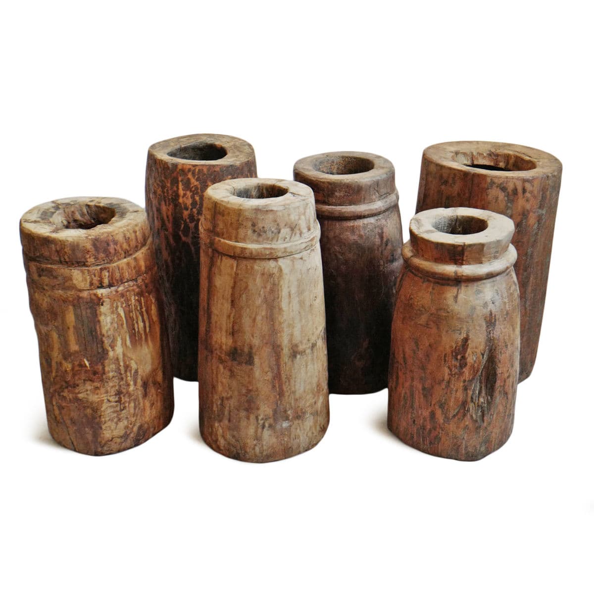 Antique India Wood Butter Pot - Thumbnail 5