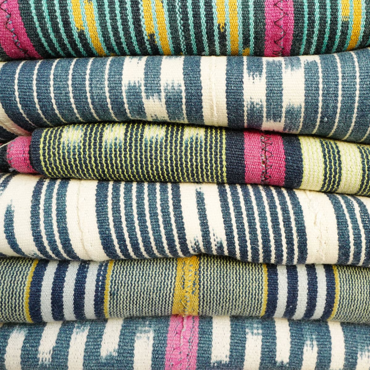 Vintage Baule Ikat Denim Textile - Thumbnail 5