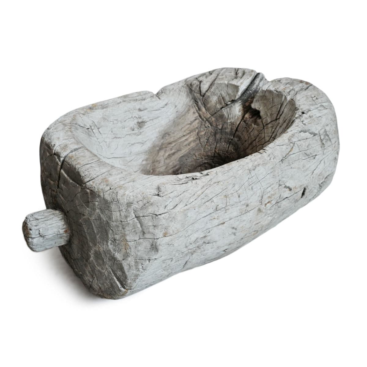 Old India Wood Mortar Bowl - Thumbnail 5