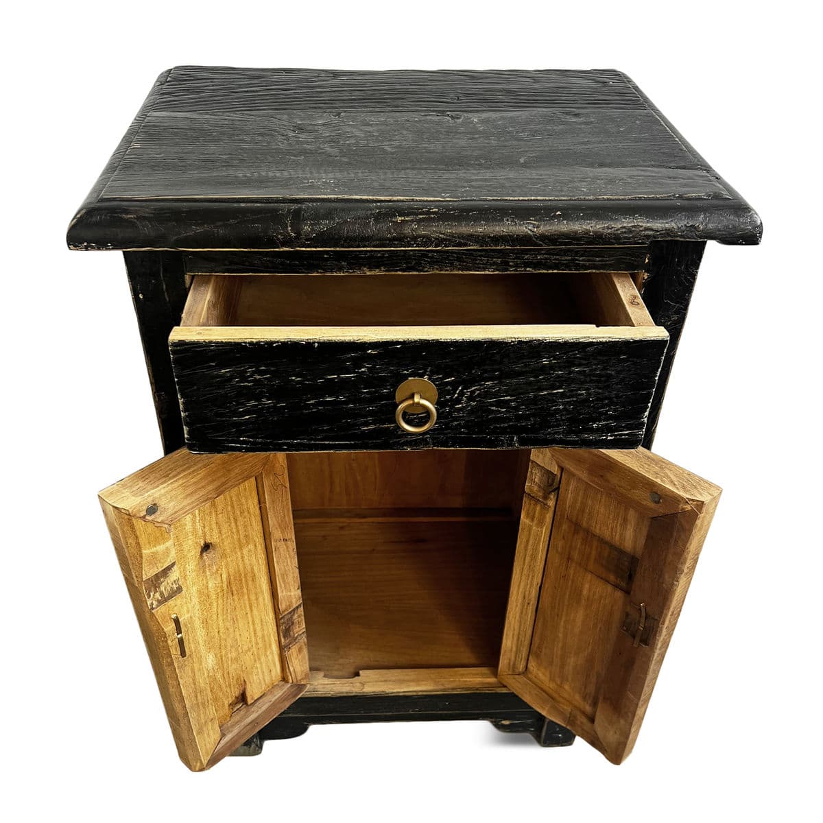 Black Worn Elm Nightstand - Thumbnail 5