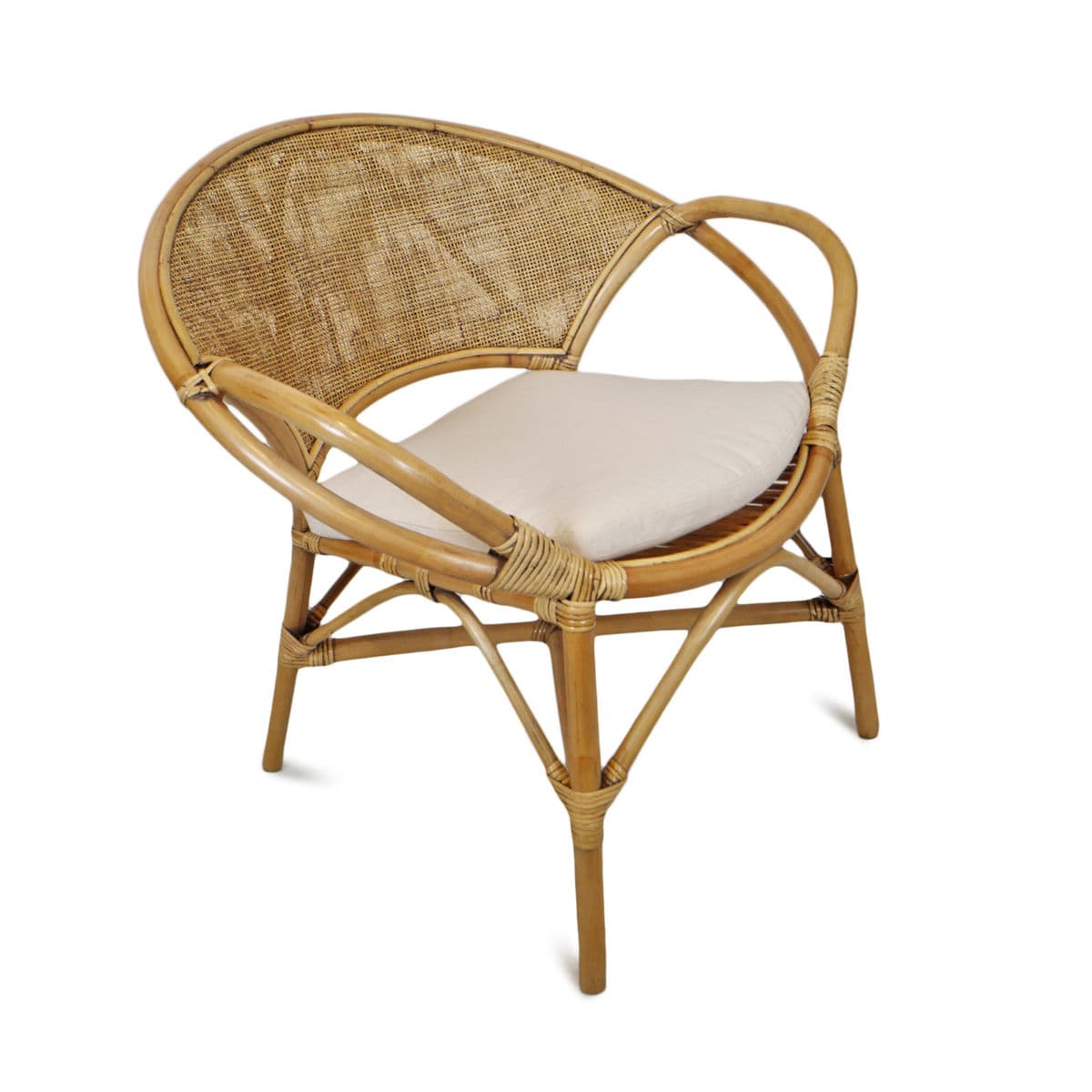 Bamboo & Rattan Ring Arm Chair - Thumbnail 5