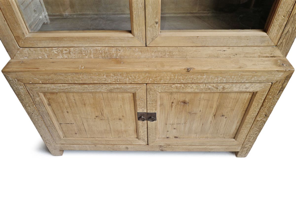 Reclaimed Raw Elm Glass Cabinet - Thumbnail 5