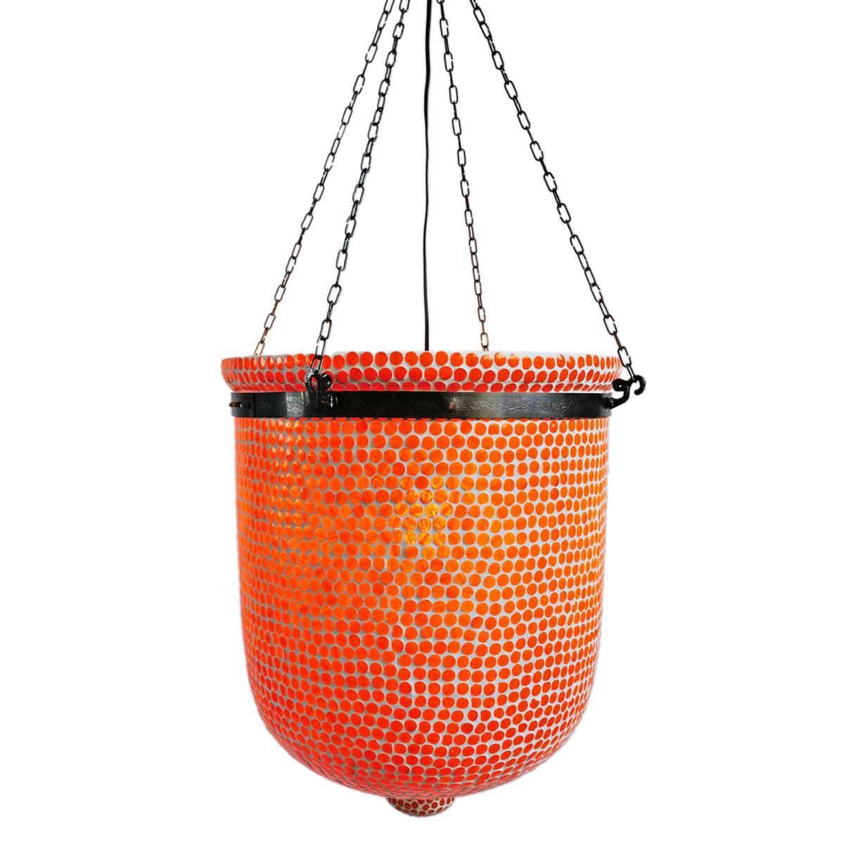 Orange Mosaic Bucket Pendant Large - Thumbnail 5