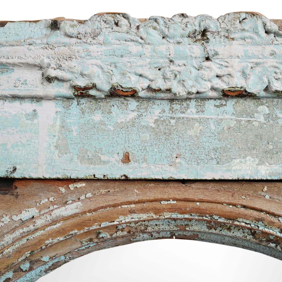 Antique Jodhpur Pale Blue Window Mirror - Thumbnail 5