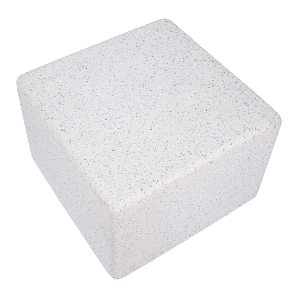 Outdoor White Terrazzo Cube Table - Thumbnail 5