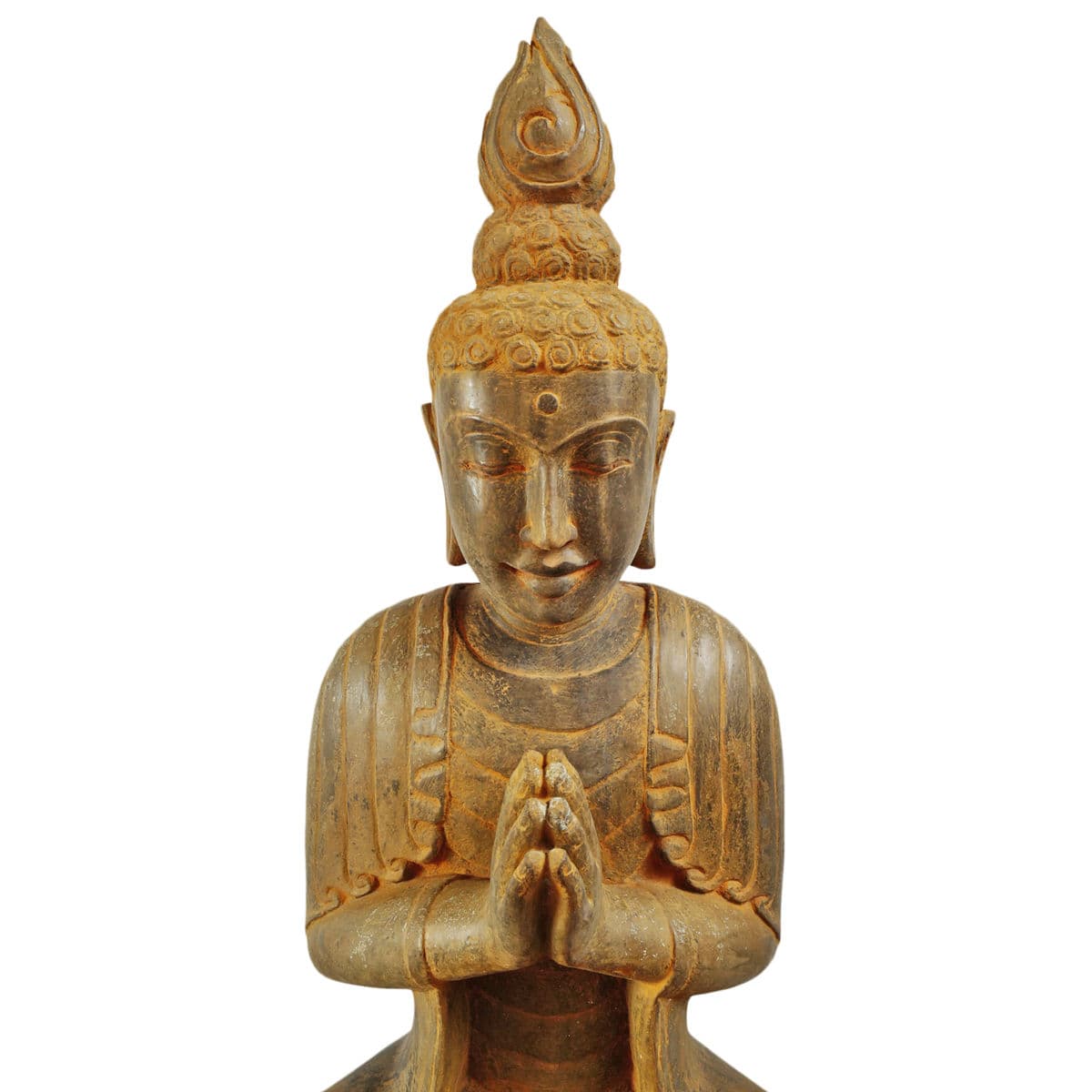 Rust Stone Sitting Garden Buddha - Thumbnail 5