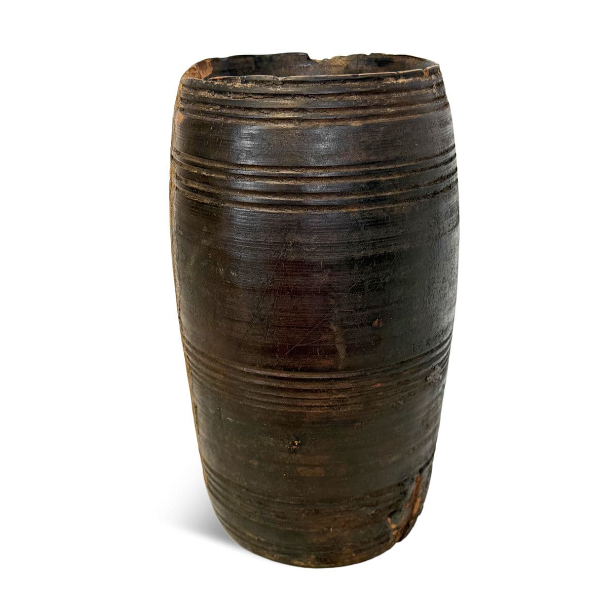 Vintage India Wood Water Pot - Thumbnail 5