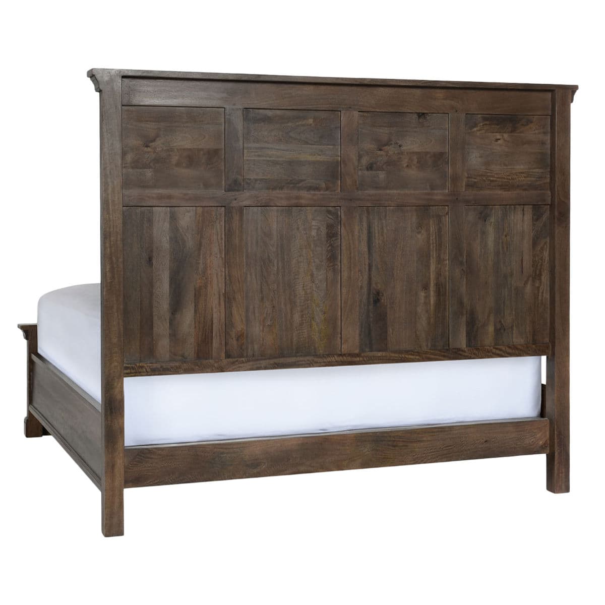 Walnut Stain Wood Panel Queen Bed - Thumbnail 5