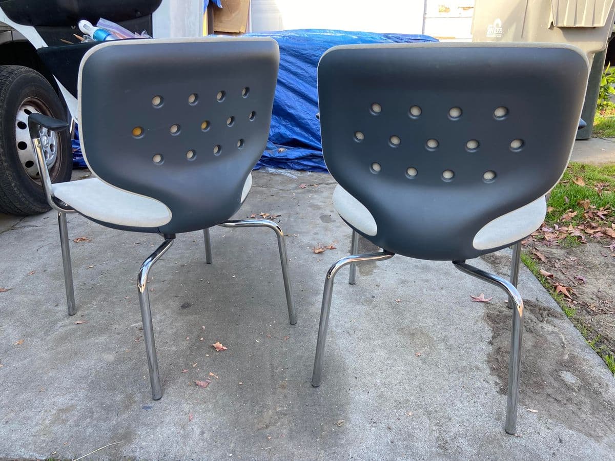 Vintage Fabric Accent Arm Chairs Set of Two - Thumbnail 4